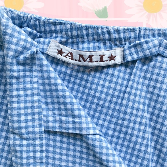 Cute Embroidered Blue White Gingham Capri Pants NWOT 💙🦋💛 - Picture 6 of 8